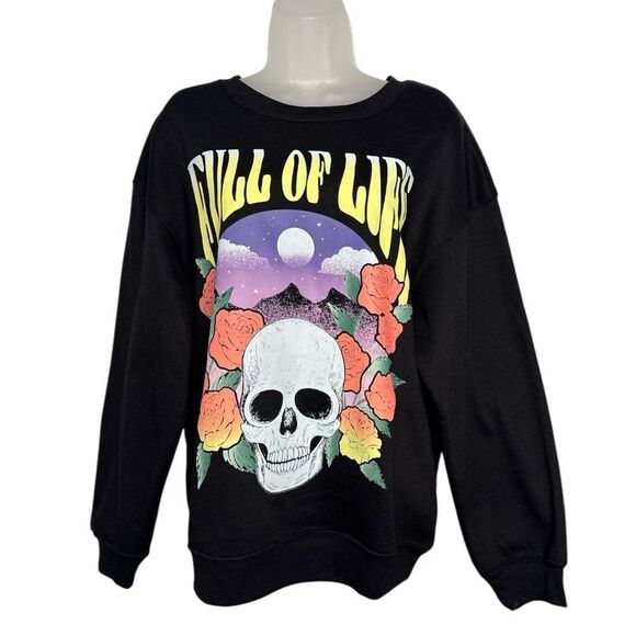Wound Up Full of Life “skull” Graphic Fleece Sweatshirt - Picture 4 of 8